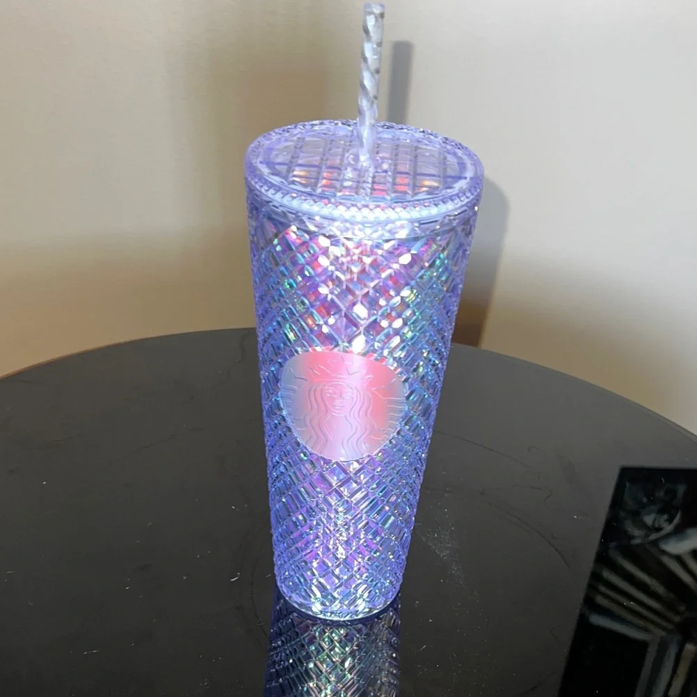 Starbucks 2022 Iridescent Bling Studded Cold Cup 24oz Unicorn Jewel NWT